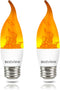 Bestview LED Flame Effect Light Bulbs, Smart E26 Chandelier Base Flickering Candle Light Bulb, 2 Pack