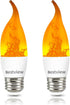 Bestview LED Flame Effect Light Bulbs, Smart E26 Chandelier Base Flickering Candle Light Bulb, 2 Pack