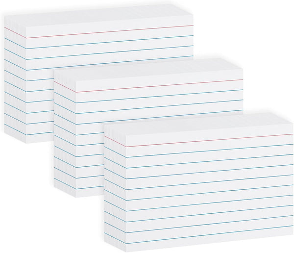 White 5x8 Index Cards Ruled 300PCS, Goefun Flashcards, Notecards for Studying, Recipes,