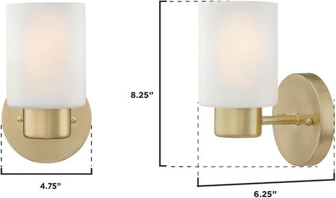 6227800 Westinghouse Sylvestre One-Light Indoor Wall Fixture, Brushed Nickel Finish with Frosted Seeded Glass