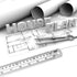 ZZTX Ruler Metal Straight Edge Ruler, Stainless Steel 6 Inch Ruler Set, 2 Pack
