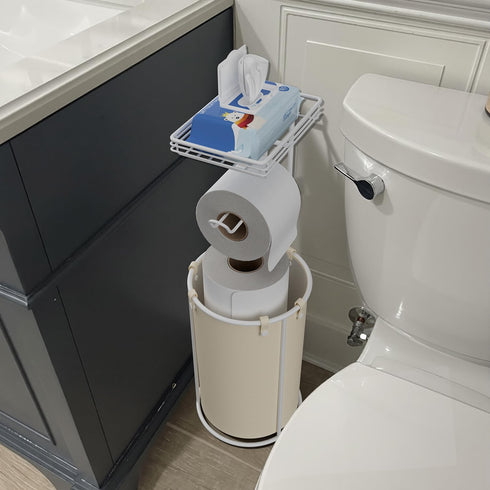 Standing Toilet Paper Storage Rack, Rustproof Metal Stand Up Toilet-Paper Roll Holder, Free Standing Tissue Holder