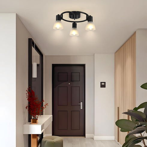 3-Light KEESFU Kitchen Flush Mount Ceiling LightModern Round Track Lighting FixturesDirectional Ceiling Spot Light