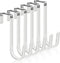6 Pack Over The Door Hooks, Soft Rubber Surface to Prevent Scratches, White Door Hangers for Bathroom, Kitchen