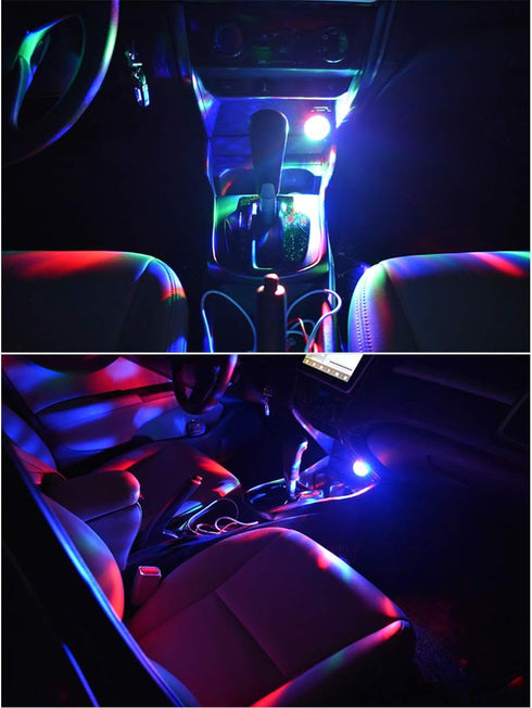 (4 Pack) USB Mini Disco Stick, Multi-coloured LED Atmosphere Stick, Sound-Activated Magic Strobe Party Light for Home