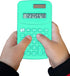 Basic Dual Power Calculator, 8 Digit Silicone Button Desktop Calculator (4 Colors, Set of 8)