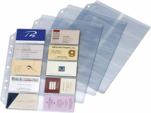 TOPS Cardinal Poly Business Card Refill Page, 10-Pack (7860 000)