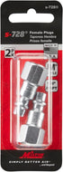 Milton Industries S-728 1/4" FNPT M Style Plug, Steel - 2 Count Pack of 1