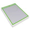 BOX USA Neon Stitched Job Ticket Holders, Clear with Neon Green Edging, 9 x 12", Case of 15, Reusable Vinyl
