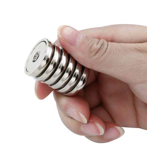 LOVIMAG 60 lbs Neodymium Cup Magnets, Industrial Strength Round Base Rare Earth Magnets, Pack of 12 with Heavy Duty