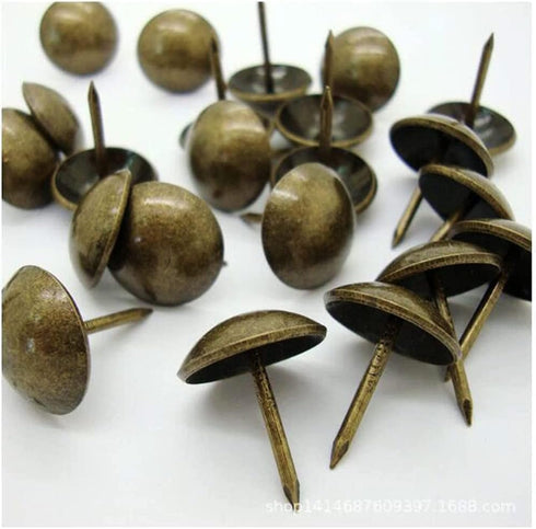 500Pcs BetterJonny Upholstery Tacks, Decorative Furniture Nails Pins, 17X11MM Bronze Metal Thumb Tacks
