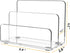 Desk Mail Organizer, 2 Section Clear Acrylic File Holder Letter Organizer, Vertical Lightweight Modern Envelope Holder Desk Accessories & Workspace Organizers for Office, Home, School