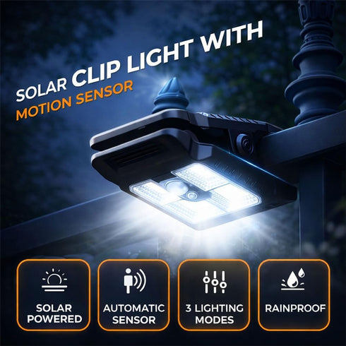 2026 IP65 3 (1pc) LONGLUAN New Solar Clip on Lights Outdoor, Solar Clip Light with Motion Sensor, Waterproof Modes LED