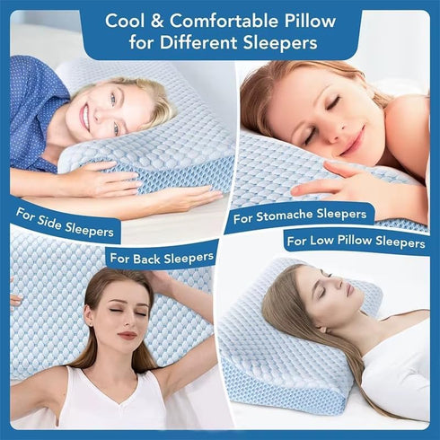 Ergonomic Cooling Gel Memory Foam Bed Pillow - Neck Support & Pressure Relief