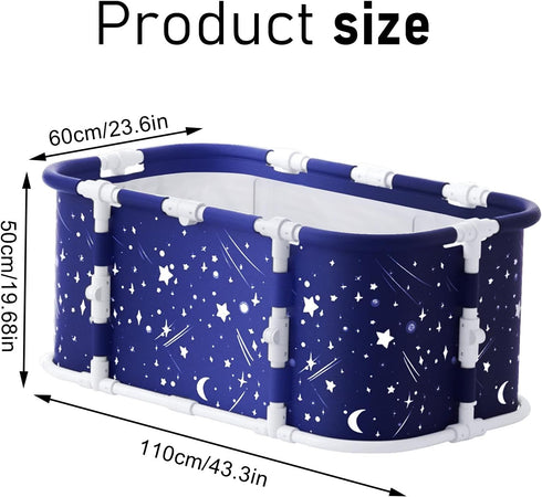 yoakaiax 43.3 Inch Portable Bathtub Portable Bathtub Portable Tub for Adults Collapsible Tub for Adults, Large