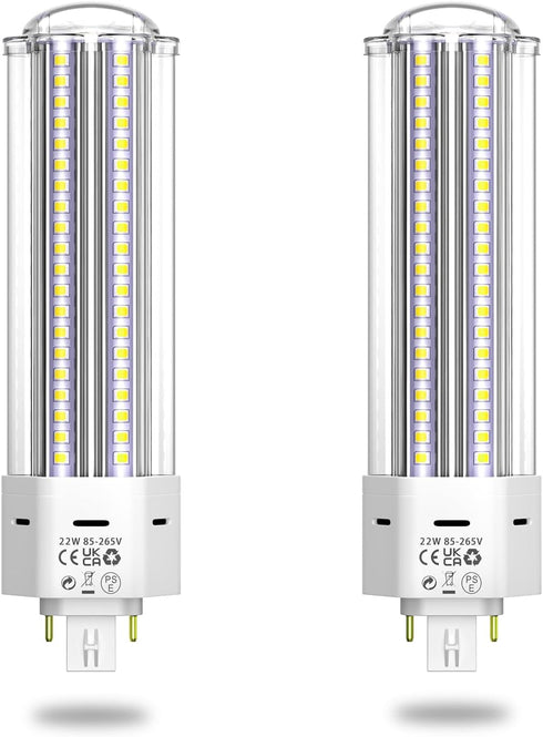 GX24QG24Q LED 4-Pin Base Light Bulb, 22W (42W CFL Equivalent), 6000K, 2 Pack