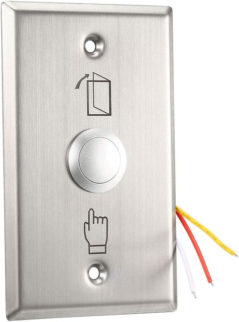 uxcell Door Release Button - Push to Exit Resettable NO/NC/COM Switch for Access Control Panel, 115mmx70mm