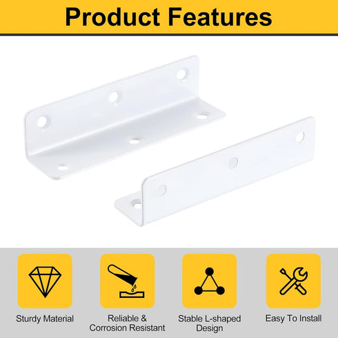 4Pcs 0.98"x0.98"x3.94" (25x25x100mm, uxcell L-Shaped Brackets Corner Brace, Corner Bracket Shelf Bracket Right Angle