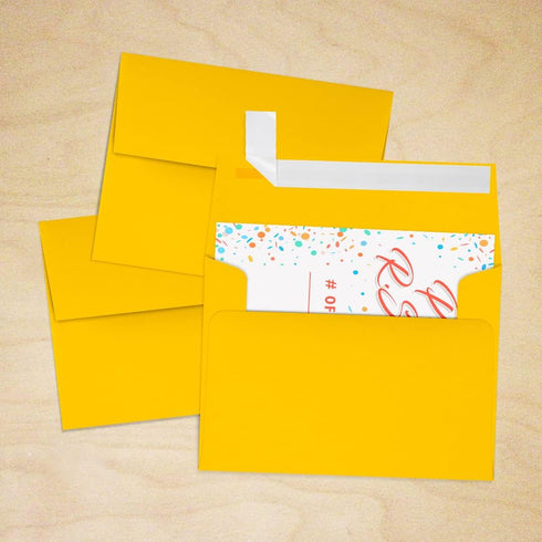 LUXPaper A2 Invitation Envelopes | Peel & Press | Sunflower Yellow | 4 3/8" x 5 3/4" | 80lb. Text | 50 Qty