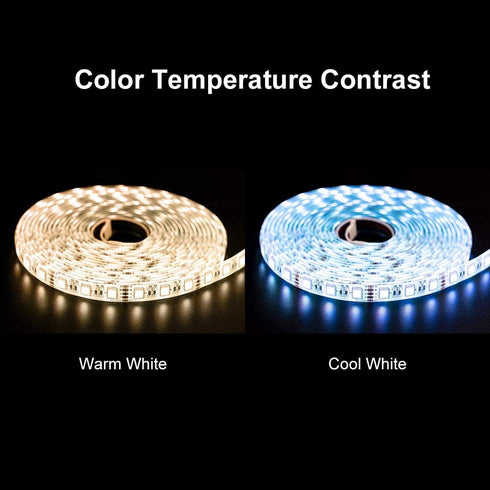 5050 White(2700K-3000K) 4 1 DC12V 5m 16.4ft 60LED/m IP30 12mm BTF-LIGHTING RGBW RGB+Warm Colors in LED Tape Light