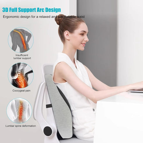 Karmadrenix 4.7" Seat Cushion and Lumbar Support Pillow for Office Chair, High-Elastic Memory Foam Car Chair Cushions