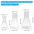 PATIKIL Erlenmeyer Flask, 3 Pcs 50ml 125ml 250ml Narrow Mouth Graduated Flasks with Screw Cap Plastic Flasks with Printed Graduation for Lab Experiment Chemistry Science Study
