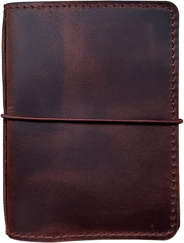 newestor Travelers Notebook Cover, Passport Size with Inner Pockets, Card Slots, and Pen Holder, Dark Brown