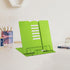 MSDADA Small Desk Book Stand: Adjustable Metal Cookbook Holder for Recipes, Textbooks, Portable (Green)