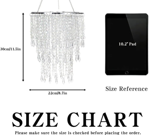 8.6 inches Sparkling Iridescent Beaded Chandeliers Diameter for Wedding Centerpiece Living Room Bedroom Event Party