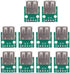 Oumefar 10Pcs USB Breakout Board, USB Type A Female Breakout Board with 2.54mm Pitch Connector DIP Socket
