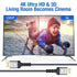 30FT, 18Gbps 2.0 (4K 60Hz 4K 3D 2.2 PS4/3 TV/HDTV/PS5/Blu-ray Highwings Long HDMI Cable High Speed Braided