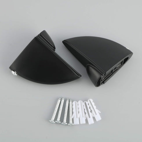 Alise 2 Pcs Adjustable Brackets for Board/Glass Floating Shelf, Wall Mount Support Holder Accessories (Black Finish)