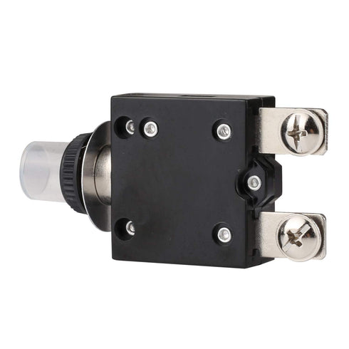 Thermal Circuit Breaker, DIYhz 60 Amp Push Button Manual Reset Circuit Breaker 50V DC 125/250VAC 50/60Hz with Quick Connect Terminals and Waterproof Button Transparent Cap 1Pcs