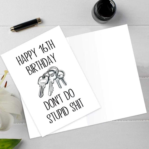 MOROLURU 16th 16 16th Funny Birthday Card for Boys Girls, Humorous Year Old Birthday Card Gifts for Him Her, Sweet Bday