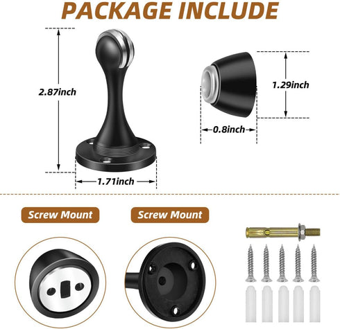 KOLAKO Magnetic Door Stops, Stainless Steel Door Stopper, Brushed Satin Nickel Wall Floor Mounted Holder for Home