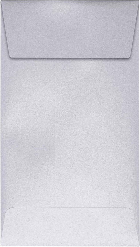 LUXPaper #5 1/2 Coin Envelopes, 80 lb. Silver Metallic, 50 Pack, 3 1/8 x 5 1/2 for Coin Collections