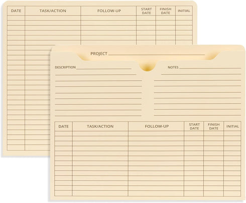 Blue Summit Supplies 50 Project File Folders, Reinforced Straight Cut Tab, 2 Inch Expansion Pocket, Manila, 50 Pack