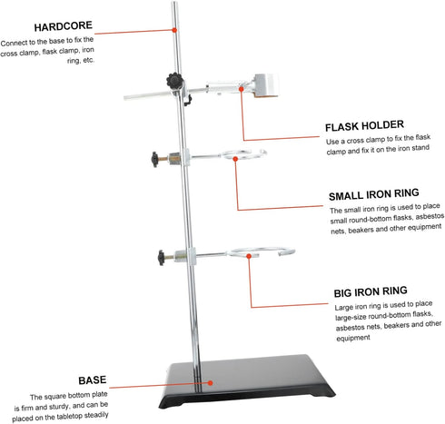 Iron Stand Lab Equipment Kit - Essential for Chemistry Labs