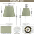 GOODOLD 3 6x11 Sage Green Solid Table Lamp for Bedroom, Lighting Modes LED Bedside Lamps Fabric Shade Desk Lamp
