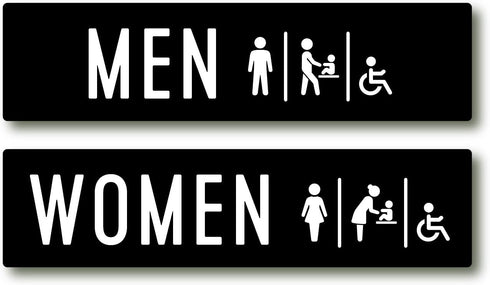 Rosenkranz & Co. Set: Men & Women Restroom Sign with Mens Changing Table Icon