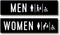 Rosenkranz & Co. Set: Men & Women Restroom Sign with Mens Changing Table Icon
