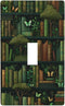 XBubupX Magical Bookshelf Green Brown Books Light Switch Cover Decorative Single Toggle 1