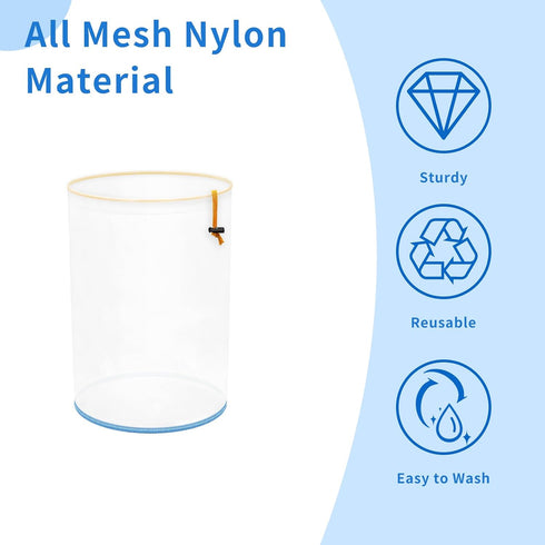 Cyvposm 5 Pack 5 Honey(25/75/120/160/220 Gallon Reusable Nylon All Mesh Filter Bags,Fine Mesh Strainer Bags,Bucket