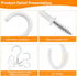 100 PCS Screw in Cup Hooks, 6 Size Vinyl Coated Screw Hooks for Indoor & Outdoor Use, White