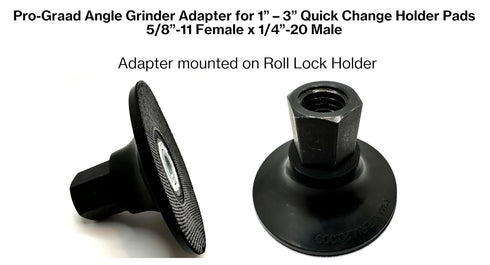 Pro-Graad 5 5/8-11 2 3 5 5/8-11 Piece Angle Grinder Adapter Kit, with & Roll Lock Type R Quick Change Disc Pad Holder