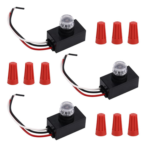 BTFO 3pcs 100-277V Photocell Sensor, Waterproof Dusk to Dawn Light Control Switch Sensor