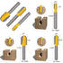 Yakamoz 6Pcs Carbide 90 Degree V-Groove and Round Nose Groove Router Bit Set, 1/4" Shank Woodworking Tool