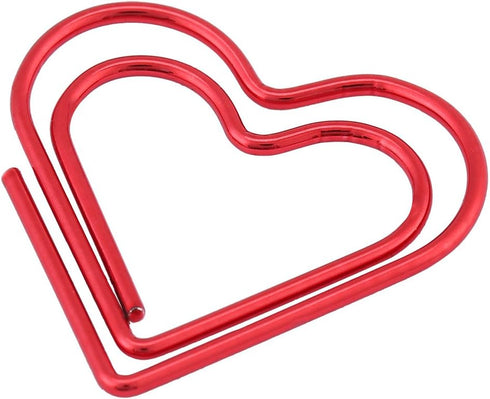 Heart Paper Clips, 12 Pieces Small Creative Cute Paperclips for Document Organizing, Office School Use