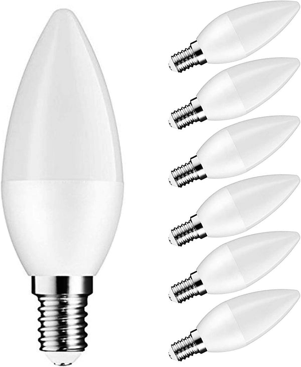 E14 LED Candelabra Light Bulbs, 5 watt, 50 watt Equivalent C37 B11