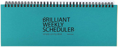 Brilliant 2021 Blue Wirebound Undated Weekly Planner Pad Scheduler (12 x 4.4 inches) - PAPERIAN